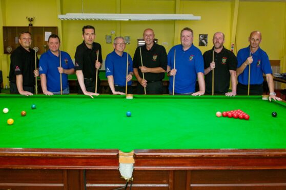 Pictured are members of the Aberdeen A and B snooker teams who will be competing in the Scottish County Championship. From left to right: Rene Taticek, David Goodfellow Jr, John McCann, David Goodfellow Sr, Derek Morrison, Jason Florence, Steve Martin and Scott Paterson. Pictures by Kath Flannery/DC Thomson