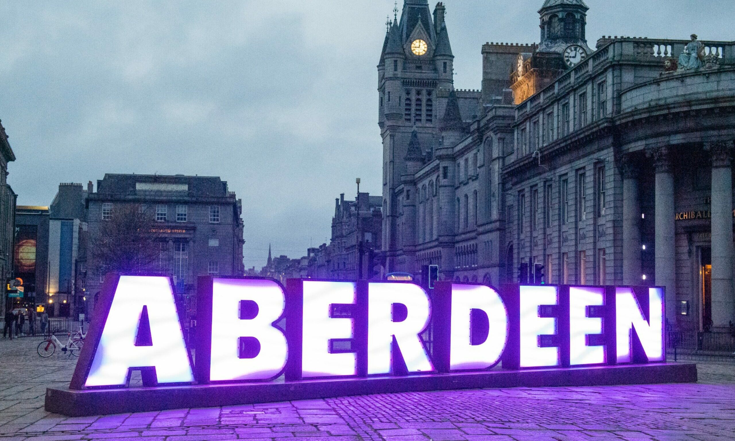 The giant Aberdeen letters in the Castlegate. 