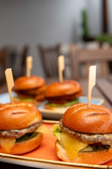 Burgers from the Westhill Holiday Inn kitchen