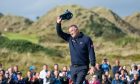 Peter Baker celebrates winning the Staysure PGA Seniors Championship at Trump International Links. Image: Kami Thomson/DC Thomson