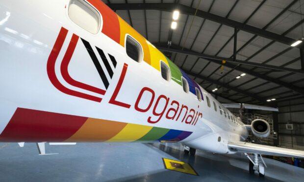 Shetland Loganair passengers were taken off at Dundee airport.