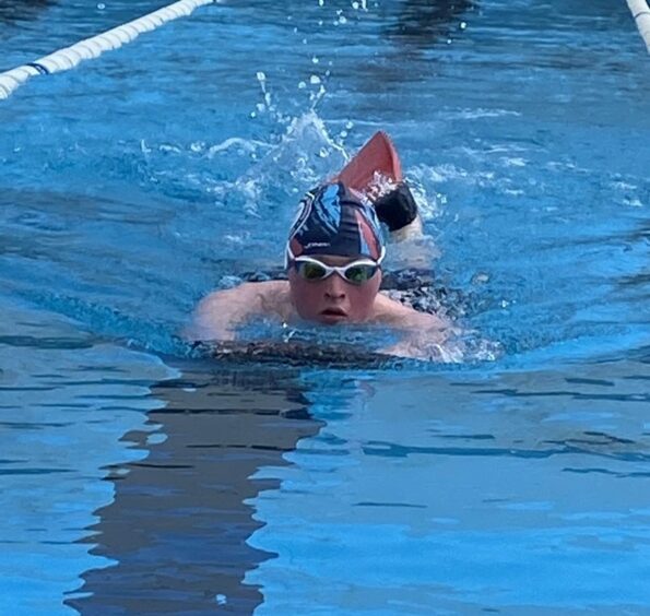 Matthew McCreadie swimming in his last GB training camp session