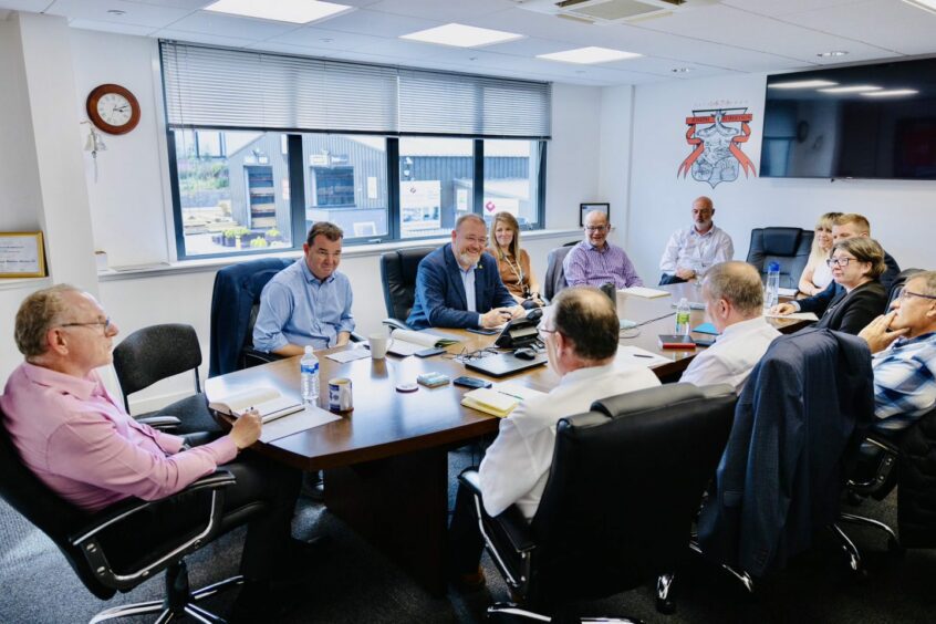 Employment Minister Guy Opperman meets industry representatives in Aberdeen to discuss their concerns about labour shortages. 