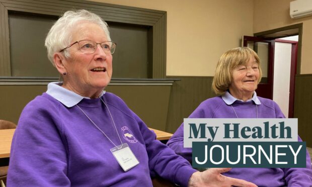 Adeline Reid, left, chairs one of the monthly meet-ups of Keith Cancer Link. Adeline started the cancer support group 40 years ago. Image: Andy Morton/DC Thomson