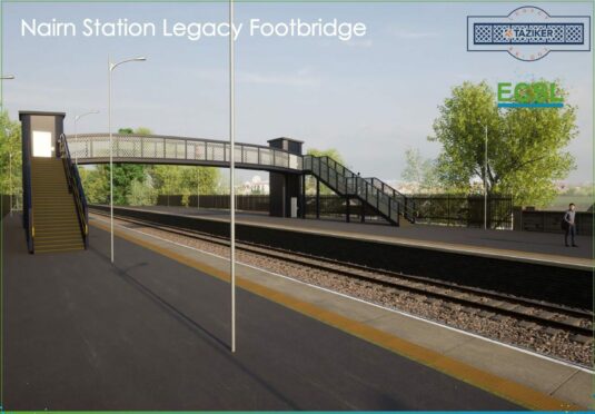 What the replacement Nairn footbridge could look like. Image: Network Rail