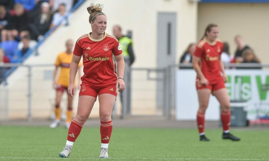 Aberdeen Women midfielder Laura Holden in action at Balmoral Stadium