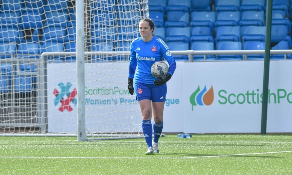 Goalkeeper Faye Kirby in action for Aberdeen Women in the Scottish Women's Premier League