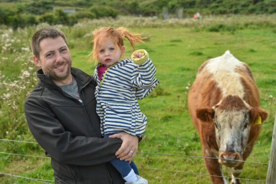 Michael and Charlotte Gibson enjoying the last day of Doonies Farm before closure. 
Image: Darrell Benns/DC Thomson