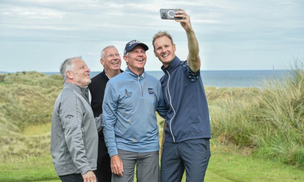 Pictured is the Dan Walker and his playing partners Billy McNeill, Ricky Hall and James Kingston. Image: Darrell Benns/DC Thomson