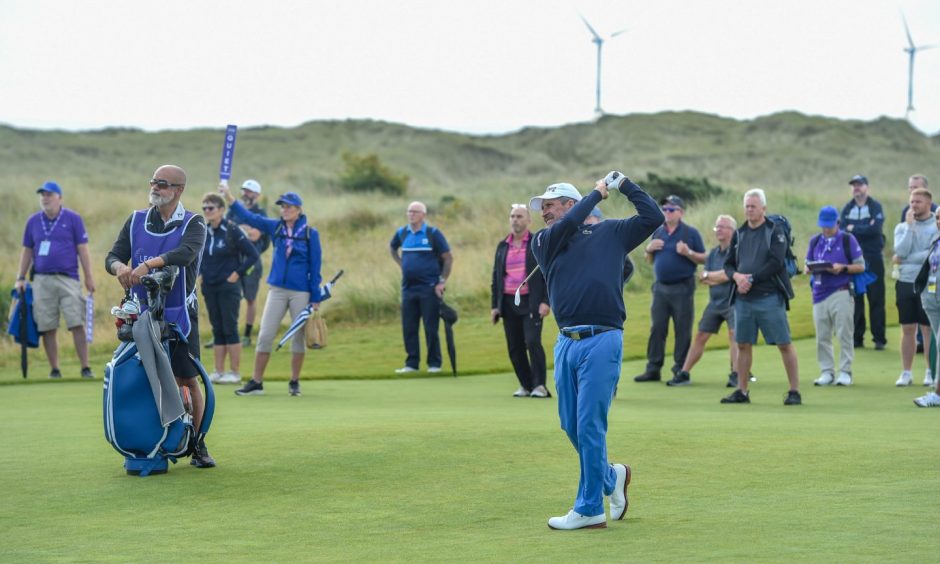 Jose Maria Olazabal in action at the 2023 Staysure PGA Seniors Championship