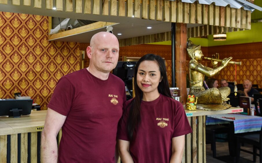 Mai Thai restaurant owner David Sim and his wife Mai