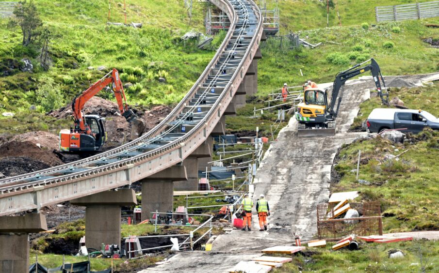 repairs being done on the Cairngorm funicular railway