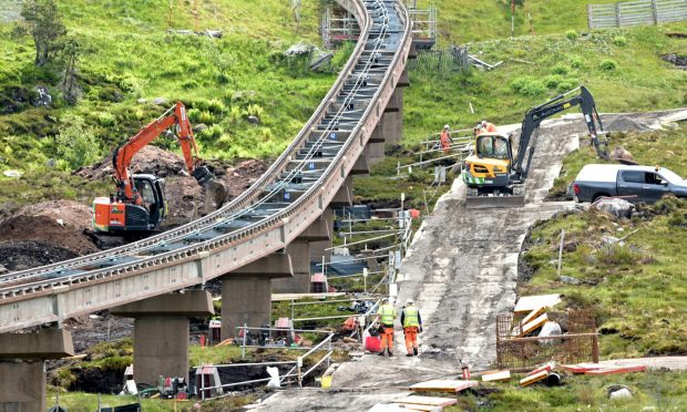 repairs being done on the Cairngorm funicular railway