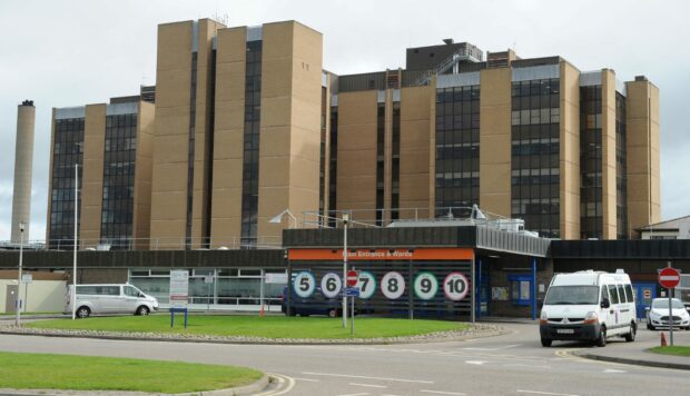 Outside of Raigmore Hospital in Inverness.