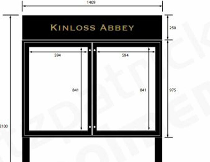 New signage for Kinloss Abbey.