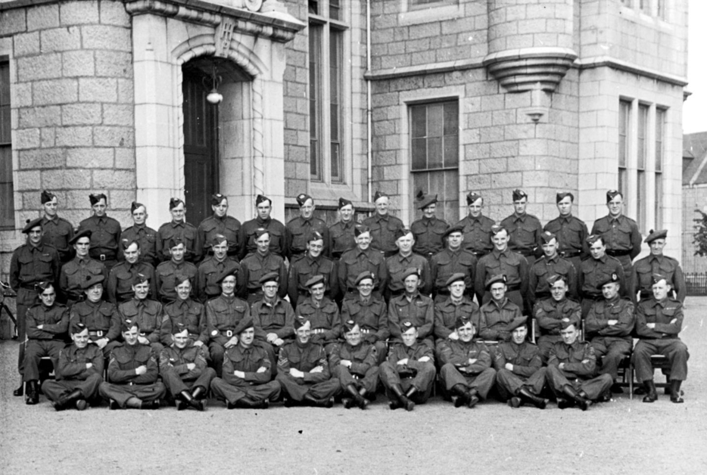 The transport section of Aberdeen Home Guard at Aberdeen Grammar in 1944. 