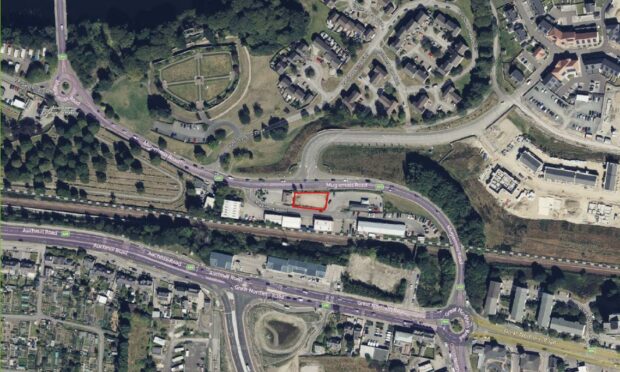 The location of the planned EV charging "hub" off Mugiemoss Road in Aberdeen.