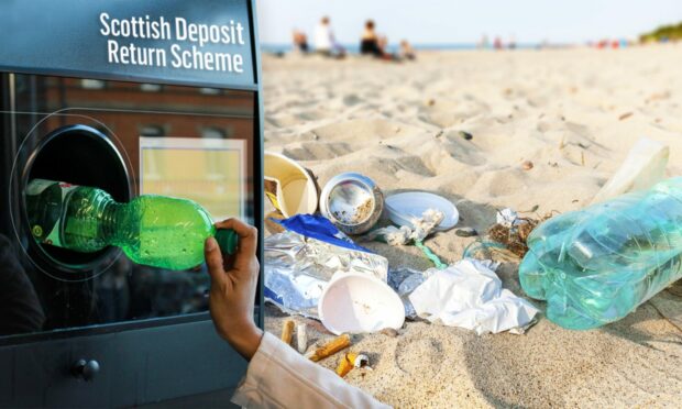 Featured image for a story on the deposit return scheme and litter on Scotland's beaches.