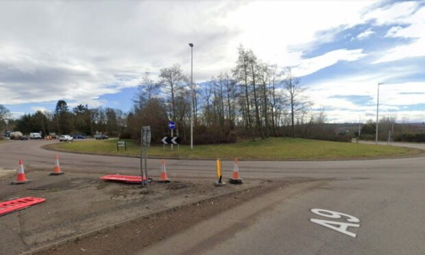 The two-vehicle crash happened at the Tore Roundabout shortly after 11am. Image: Google Street View.