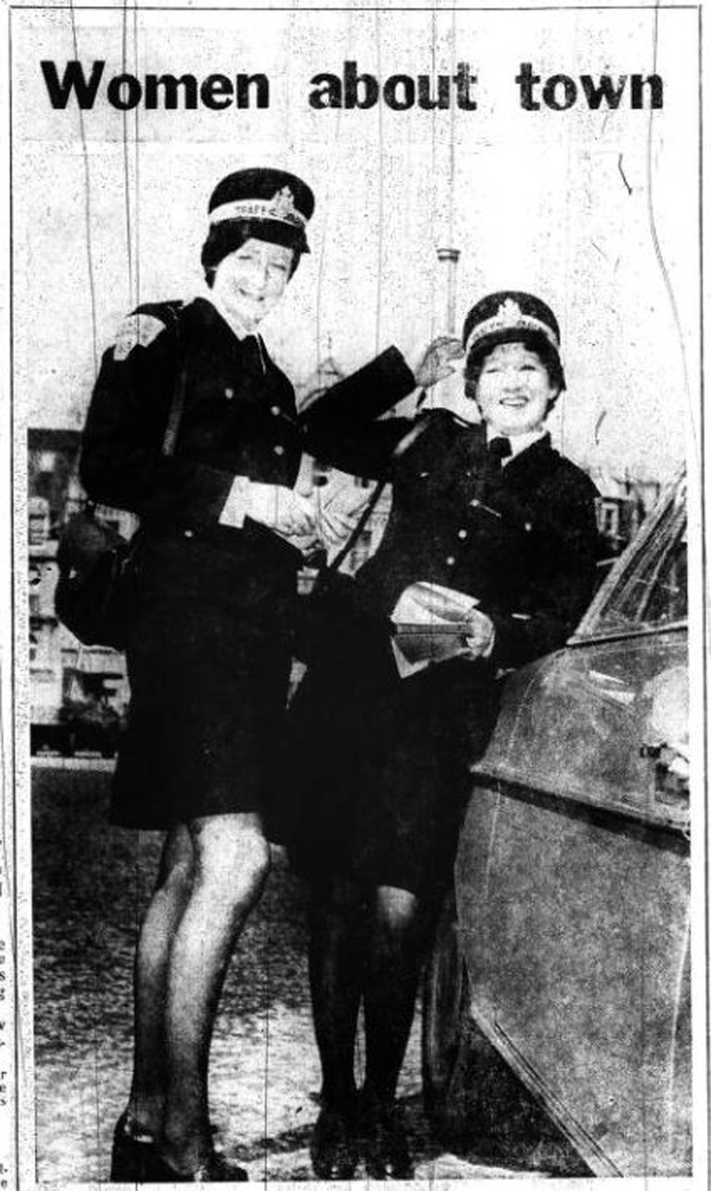 Aberdeen's first female traffic wardens with the caption 'women about town'