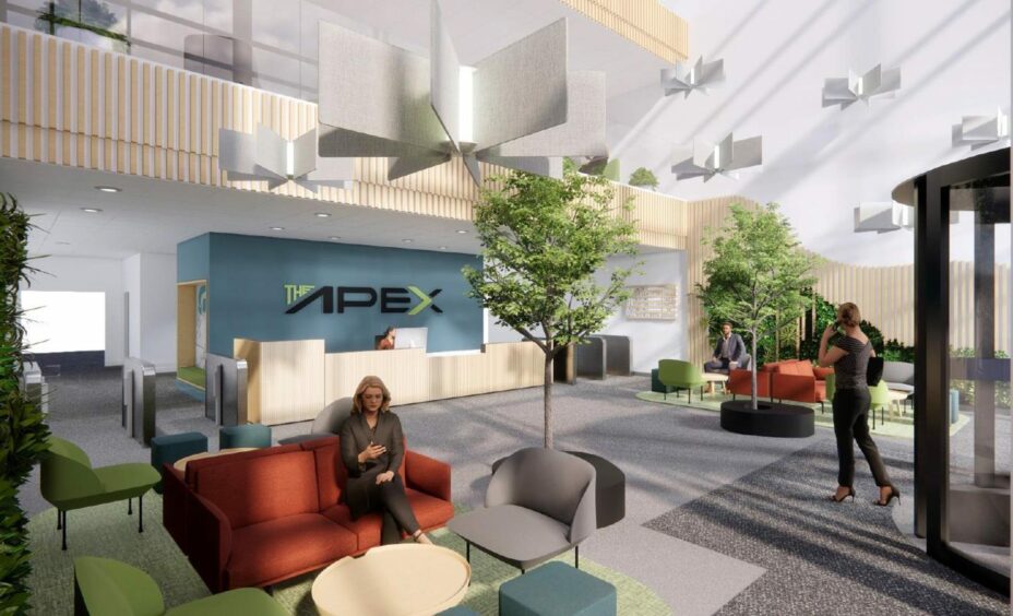 An artist's impression of inside The Apex.