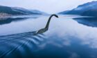 Mock up Loch Ness Monster in Loch Ness.