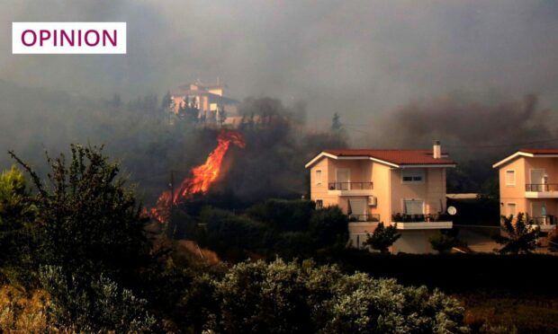 Flames of a fire spread rapidly in Lamia, Greece (Image: Aris Martakos/EPA-EFE/Shutterstock)