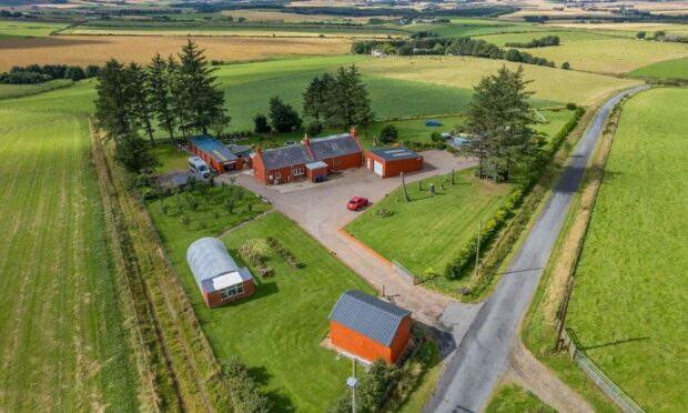 Cottage with two yurts for sale near Turriff
