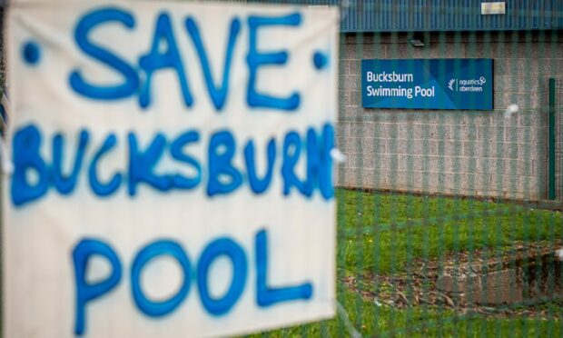 Bucksburn swimming pool closed at the end of April, as six libraries were also locked up. Image: Wullie Marr/DC Thomson