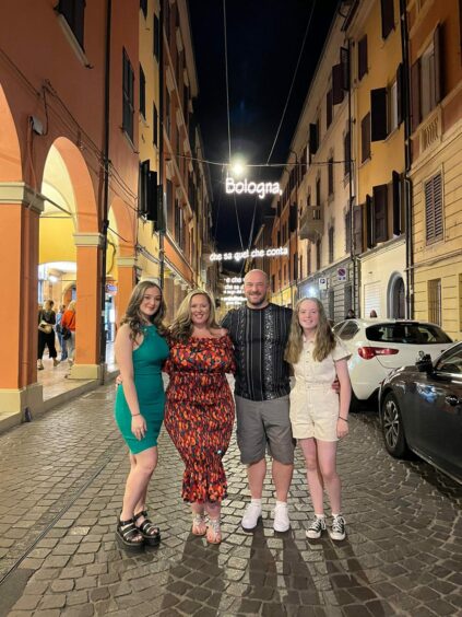 Cerri and family on holiday in Bologna. Image: Prospect 13