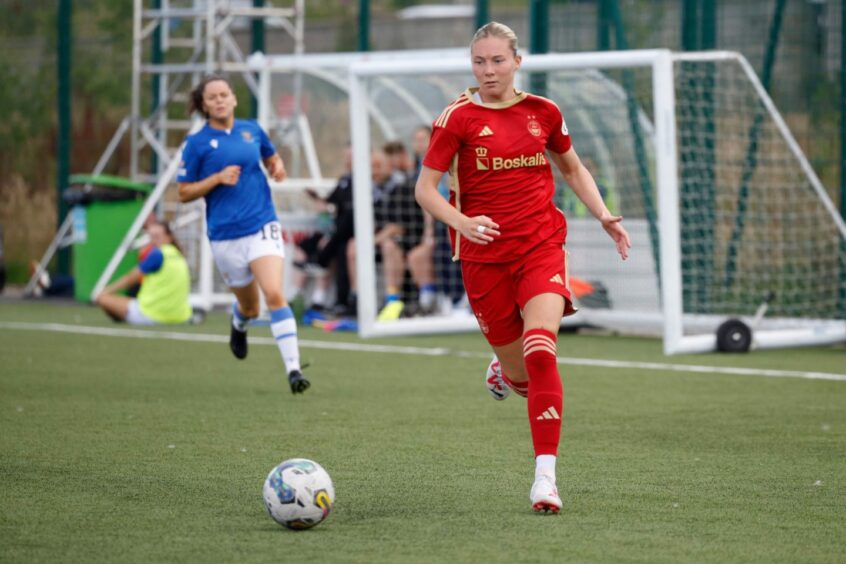 Francesca Ogilvie in action for Aberdeen Women against St Johnstone during pre-season.
