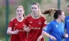 Aberdeen midfielders Eilidh Shore and Nadine Hanssen in action during pre-season