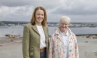 Margaret Ann Macleod and Seonag Mackinnon at the site of the Port's new Deep Water Terminal. Image: Stornoway Port Authority