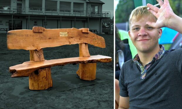 The memorial bench in memory of 18-year-old Reece Spark.