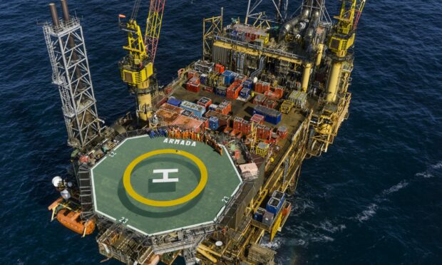 Harbour Energy's wholly owned Armada platform, about 152 miles east of Aberdeen.