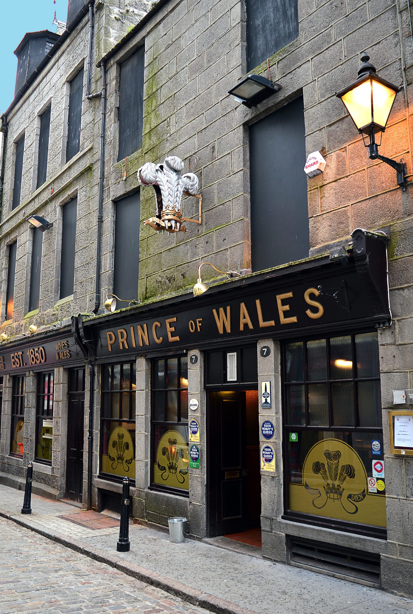 The exterior of the Prince of Wales pub in Aberdeen. 