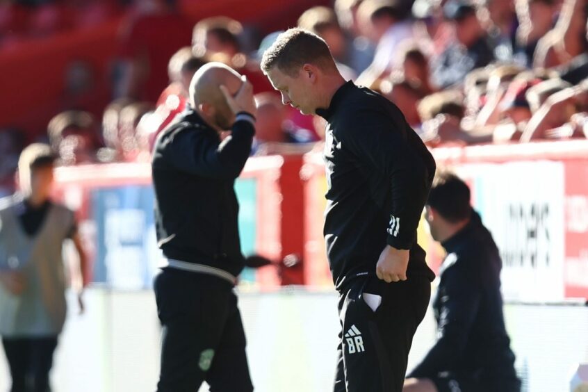 Aberdeen manager Barry Robson at the side of the pitch