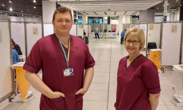 NHS Grampian and other health boards are already vaccinating people. Pictured, Stephen Main, lead nurse for immunisation, Aberdeen City, and Pauline Merchant, clinical lead nurse for the NHS Grampian vaccination programme. Image: NHS Grampian