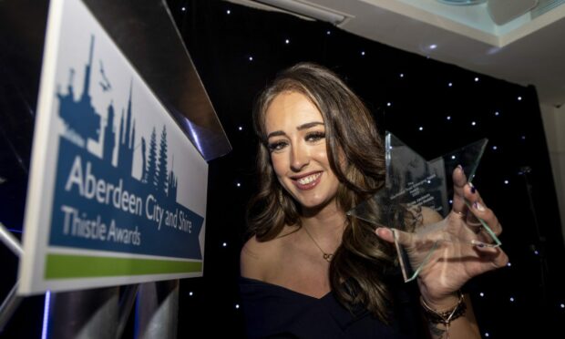 Rosa Jackson, emerging talent winner at the Aberdeen City and Shire Thistle Awards.
