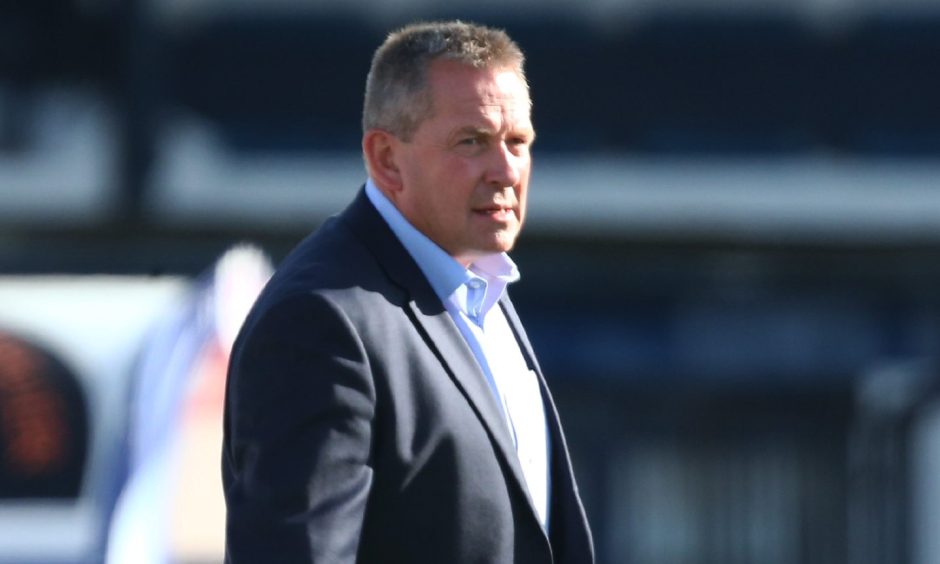 Billy Dodds in charge of Caley Thistle for the final time in their 1-0 defeat at Raith Rovers on September 16.