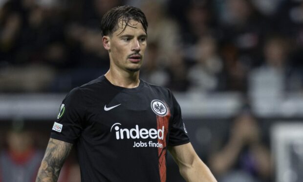 Frankfurt's Robin Koch during the UEFA Conference League Group Stage match against Aberdeen. Image: SNS