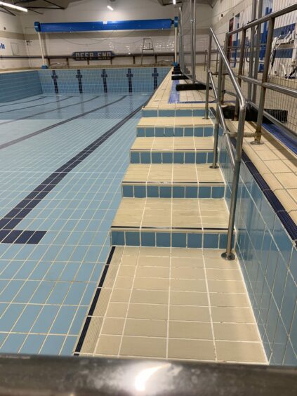 Steps down into the pool at Bucksburn made it one of Aberdeen's more accessible. Image: Save Bucksburn Swimming Pool