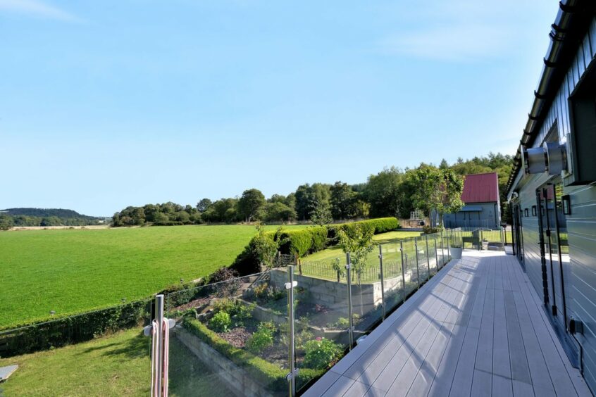 The balcony of the Four-bedroom steading conversion in Aberdeenshire