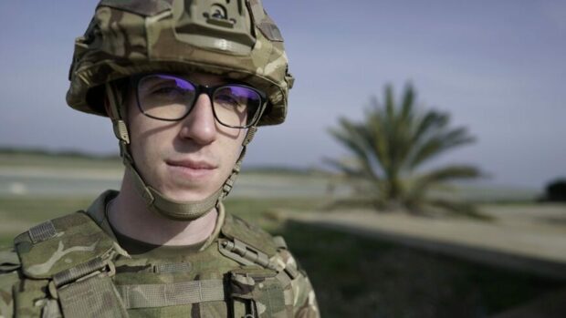 RAF Regiment gunner lifts the lid on overcoming medical condition to be deployed on the frontline. Image: Channel 4 / True North TV