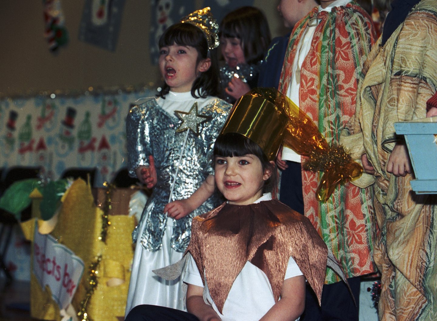 Youngsters perform in the school's nativity play in 1999.