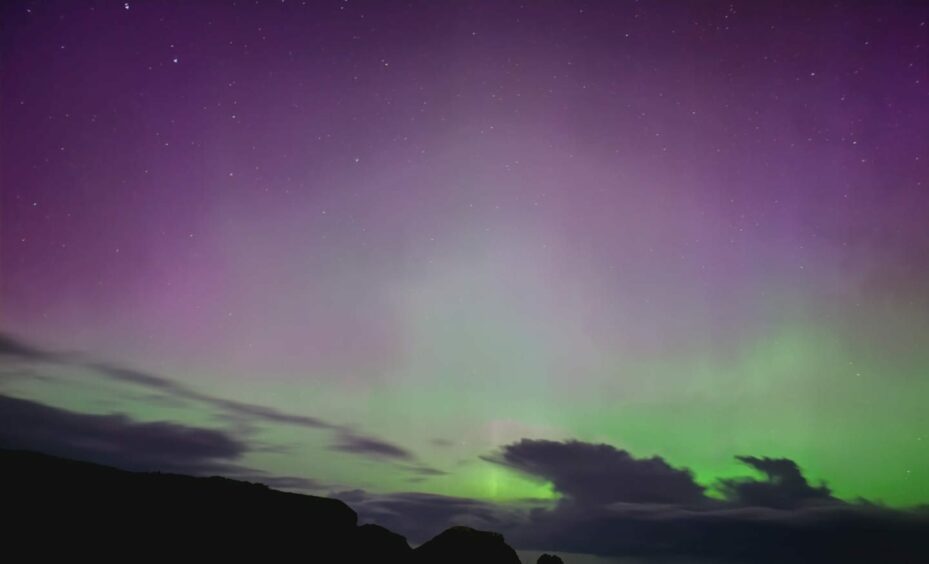The Northern Lights in the sky.