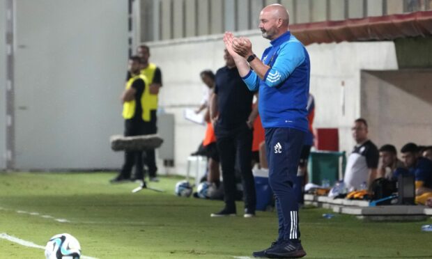 Steve Clarke at the side of the pitch for Scotland during the Euros 2024 qualifiers