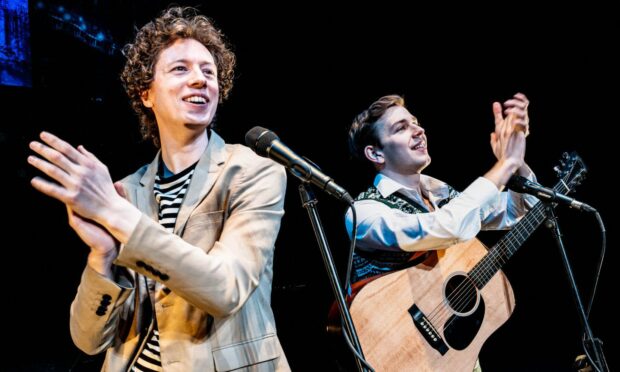 Oliver Cave as Art and Will Sharp as Paul in The Simon & Garfunkel Story in Inverness