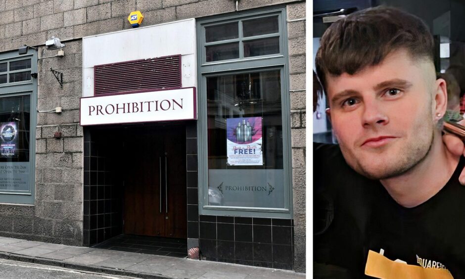 Aberdeen nightclub Prohibition and a photo of David Edwards.
