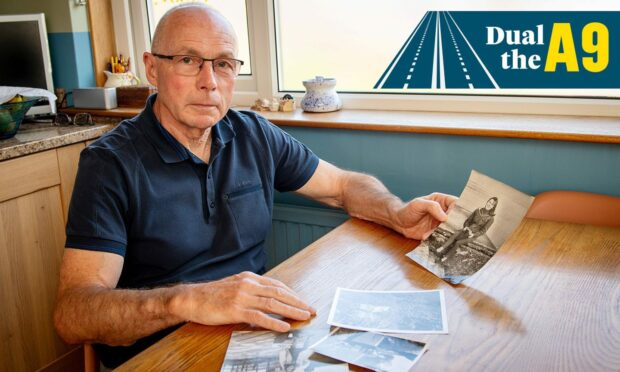 Robert McCready with pictures of his sister Carole McLay. Image: Kath Flannery/DC Thomson